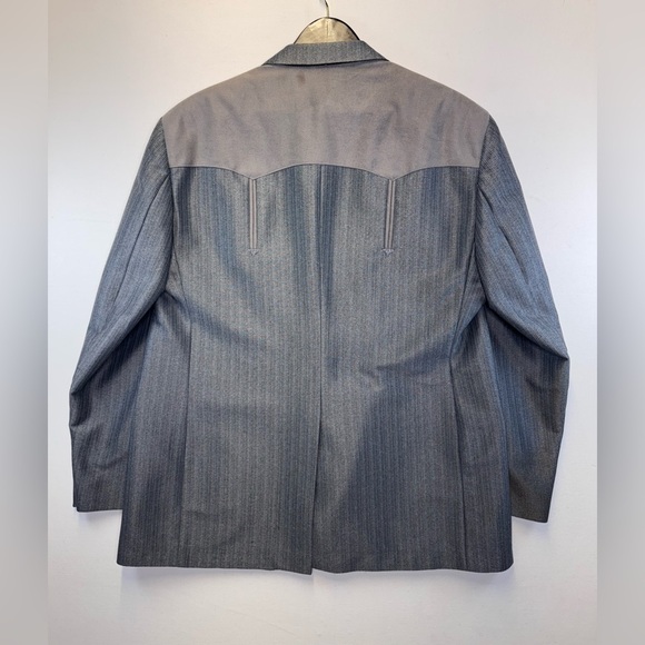Larry Mahan’s Cowboy Collection vintage Western blazer sz 46L gray suede Cowboy - Picture 9 of 11